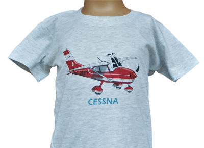 TDL 18 Dětské tričko s motivem Cessna 172 , šedý melír